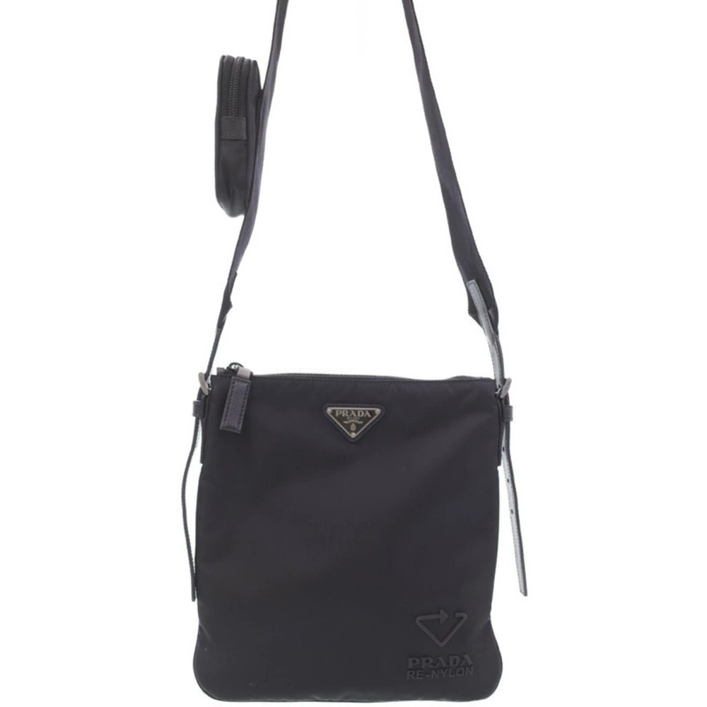 Prada Saffiano leather shoulder Crossbody bag black